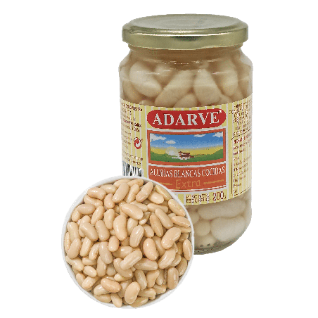 360130  Alubias Cocidas Adarve Cristal 200 Grs