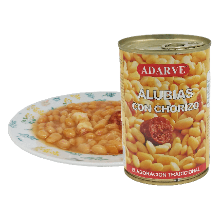 357190  Alubias Con Chorizo Adarve Lata 415Gr