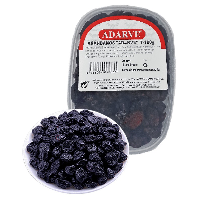 409090  Arandanos Rojos Deshidratados Adarve 190 Grs