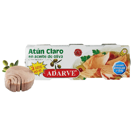 303156  Atun Claro Oliva Bajo Sal Adarve 52G Pack-3