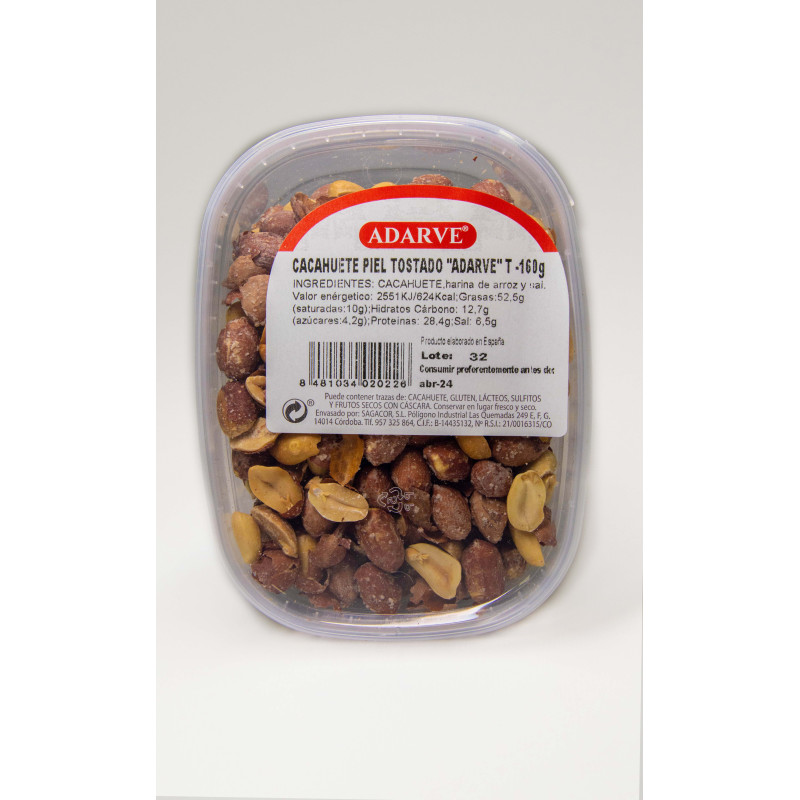 409118  Cacahuet Piel Tostado Adarve Tarrina 160 Gr