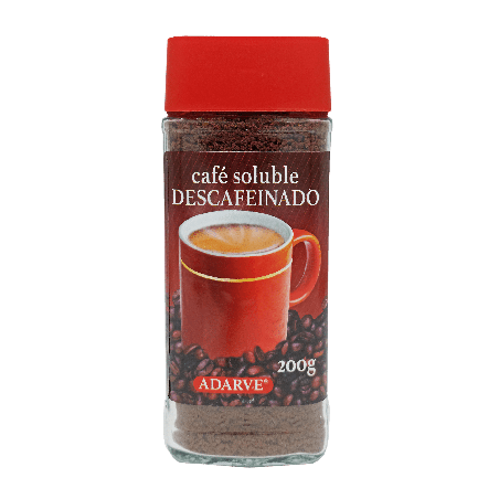 233037  Cafe Soluble Descafeinado Adarve Bote 200 Gr