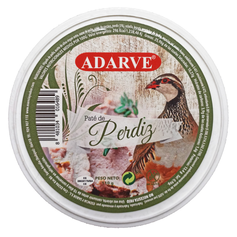 268092  Pate De Perdiz Adarve Lata 110 Grs
