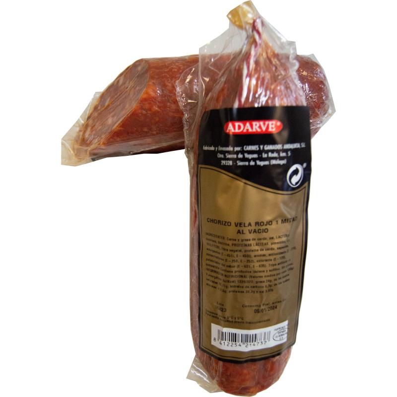 266098  Chorizo Rojo Primera Mitades Adarve P/K