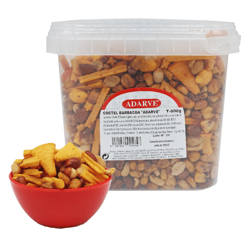 409366  Cocktel Barbacoa  Adarve Cubo 800 Grs