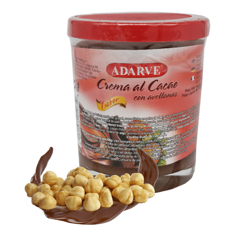 257150  Crema De Cacao 1 Sabor Adarve Vaso 210 Grs