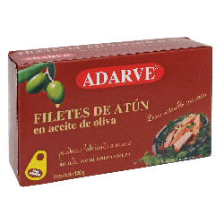 303444  Filetes Atun Aceite Oliva Adarve Lata 80 Grs Rt-10