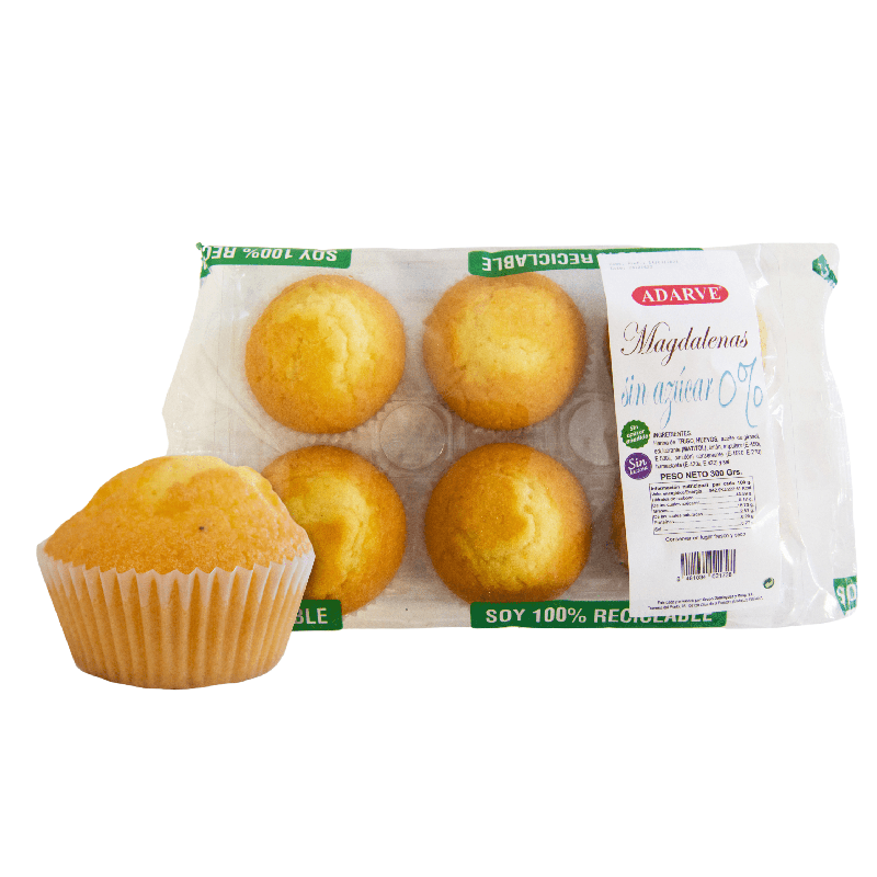440044 MAGDALENAS SIN AZUCAR Y SIN LACTOSA ADARVE 300 grs