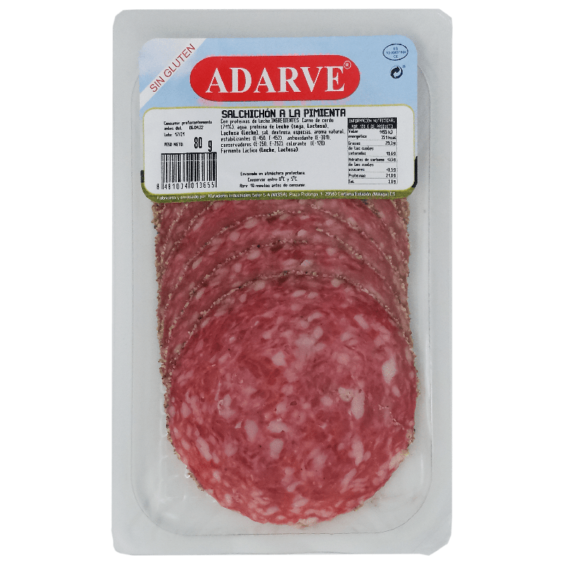 259292  Lonchas Salchichon A La Pimienta Adarve 80 Grs