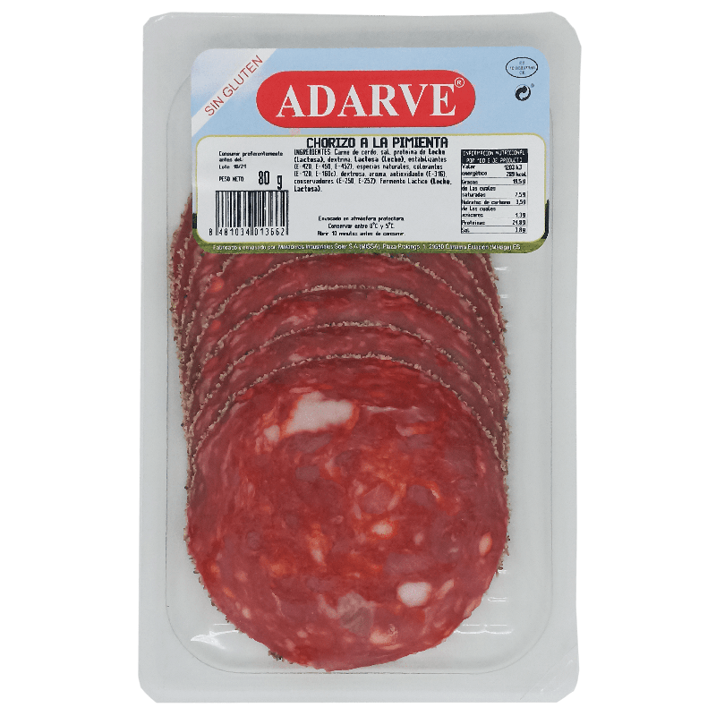 259294  Lonchas Chorizo A La Pimienta Adarve 80 Grs