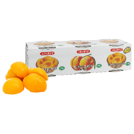 345014  Melocoton Almibar Adarve Lata 115 Grs Pack-3