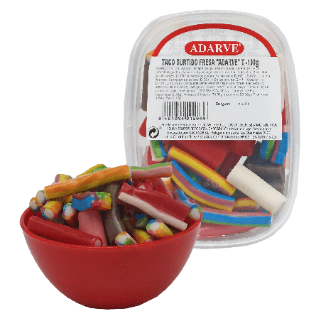 409714  Gominolas Taco Relleno Fresa Adarve 190 Gr