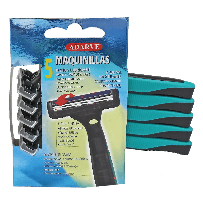 751004  Maquinilla Afeitar Doble Hoja Adarve 5Ud
