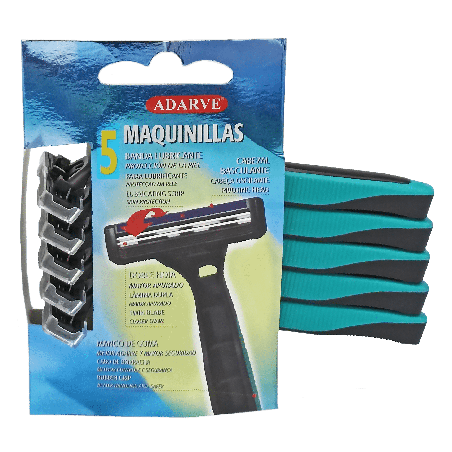 751004  Maquinilla Afeitar Doble Hoja Adarve 5Ud