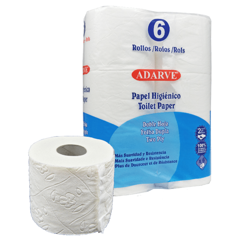 724010  Papel Higienico Adarve Doble Hoja Pack-6, 35 Mt.
