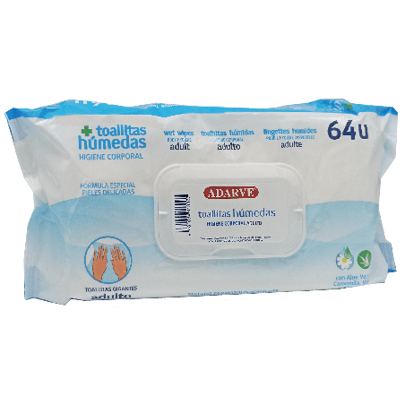 601783  Toallitas Higiene Corporal Adultos Adarve 64Ud