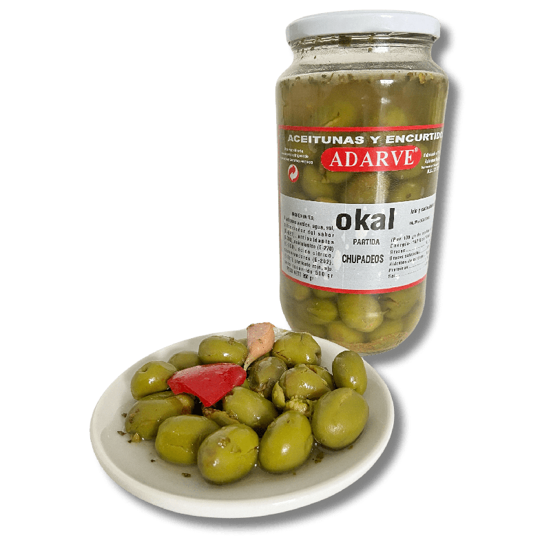366022  Aceitunas Okal Chupadeos Adarve Tarro 500 Grs