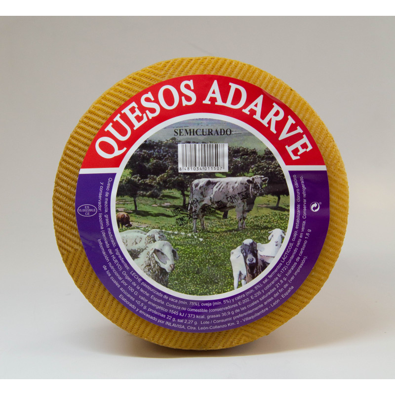 448115  Queso Adarve Media Curacion Corte P/K