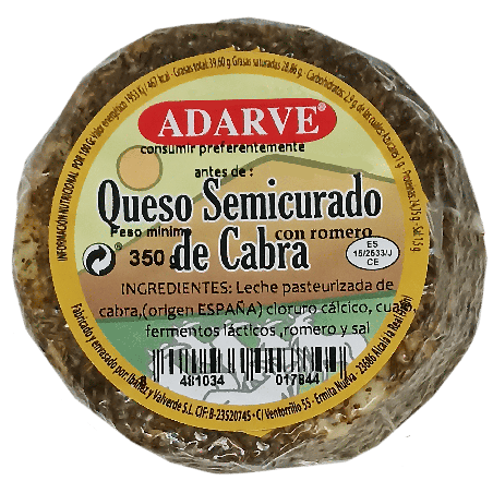 448138  Queso De Cabra Al Romero Adarve Pieza 350 Gr