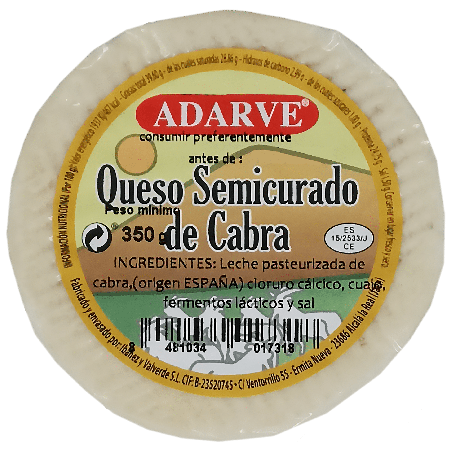 448140  Queso De Cabra Semicurado Adarve Pieza 350 Gr