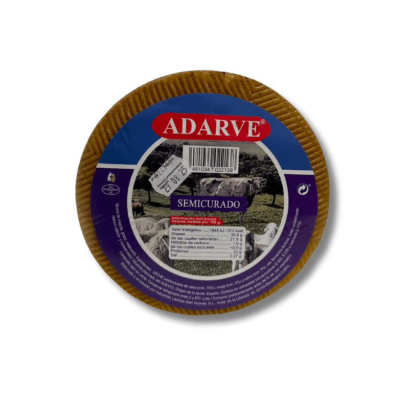448256 - QUESO ADARVE SEMICURADO PIEZA 2 kg  APROX.