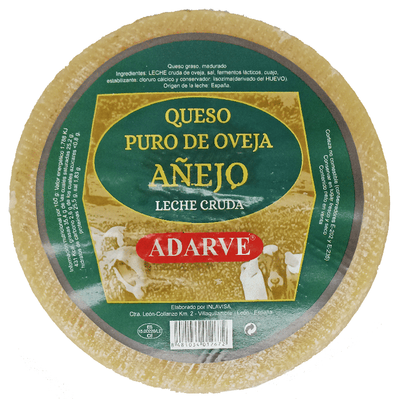 448282  Queso Oveja Leche Cruda  Añejo Adarve P/K