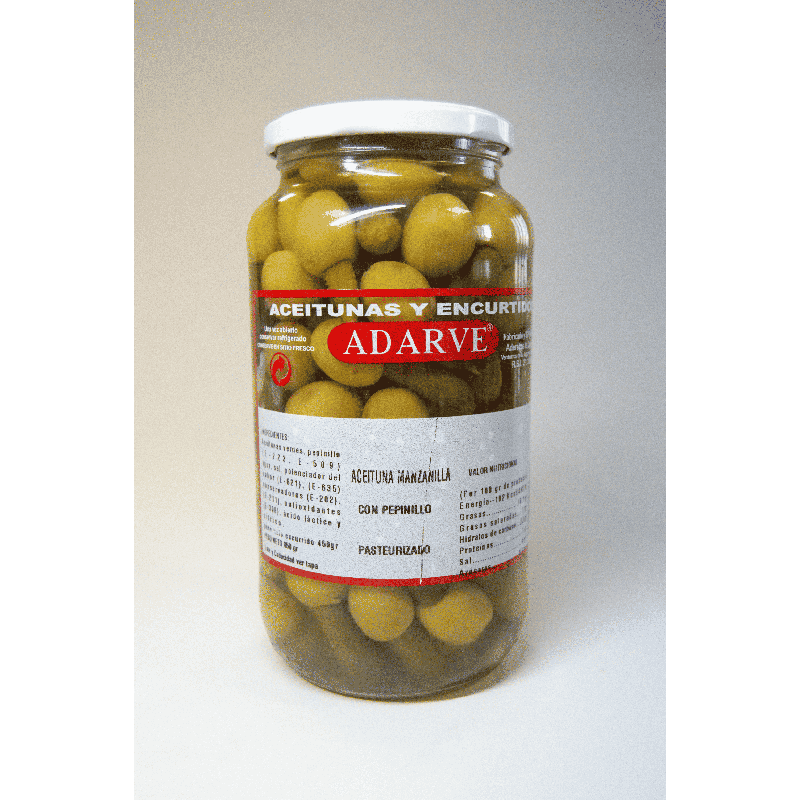 366008  Aceituna Rellena Pepino Adarve Tarro 500 Gr